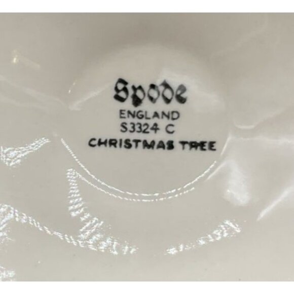 Spode Christmas Tree Candle Holders Pair Ceramic England 2.5"H x 3.5"W S3324C - Picture 7 of 7